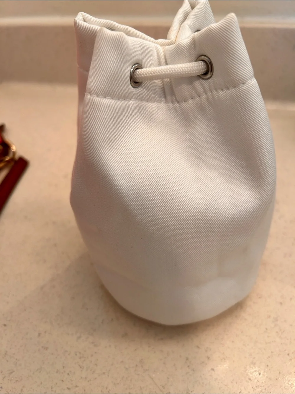 Dior Ivory Drawstring Cosmetic Pouch